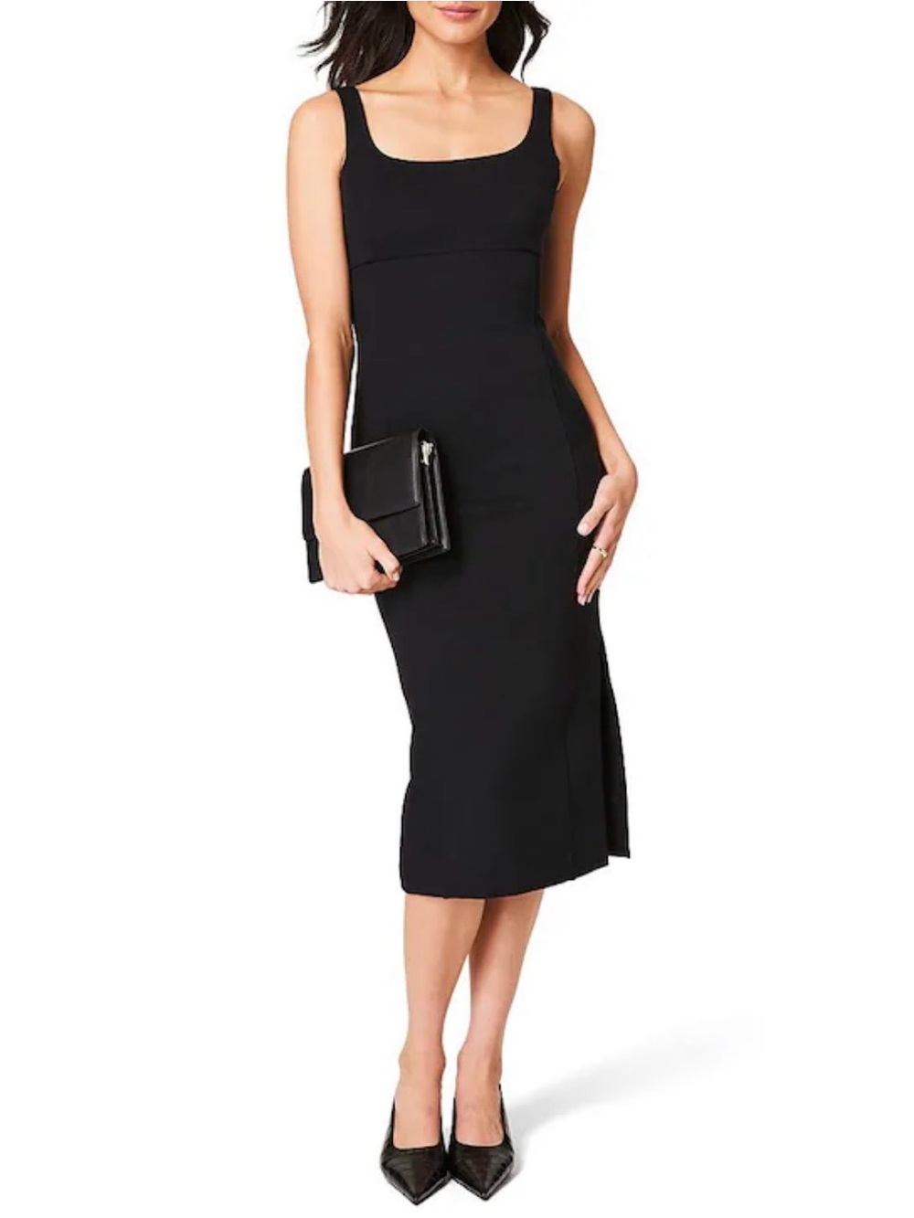 *NWT* Spanx Women's Ponte Shaping Midi Tank Dress in Black